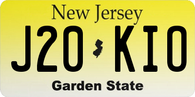 NJ license plate J20KIO