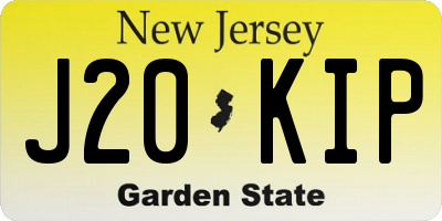 NJ license plate J20KIP