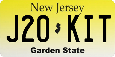 NJ license plate J20KIT