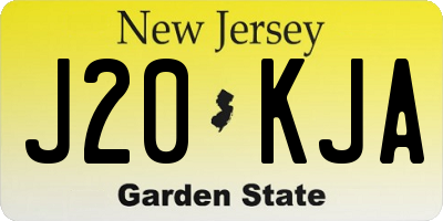 NJ license plate J20KJA