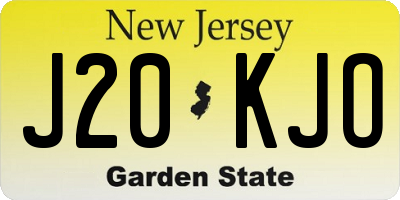 NJ license plate J20KJO