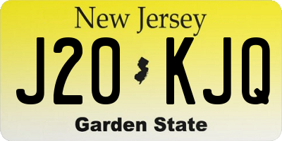 NJ license plate J20KJQ