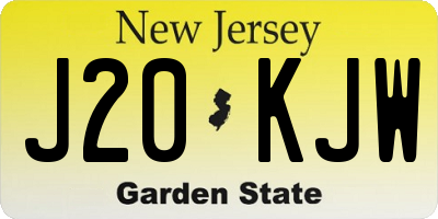 NJ license plate J20KJW
