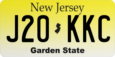 NJ license plate J20KKC