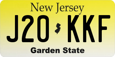 NJ license plate J20KKF