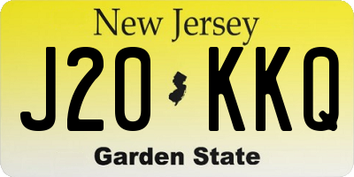 NJ license plate J20KKQ