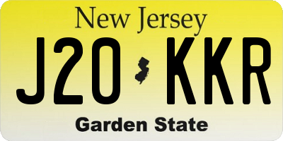 NJ license plate J20KKR
