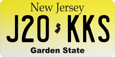 NJ license plate J20KKS