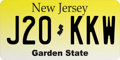 NJ license plate J20KKW