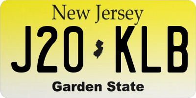 NJ license plate J20KLB