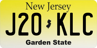 NJ license plate J20KLC