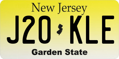 NJ license plate J20KLE