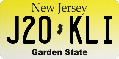 NJ license plate J20KLI