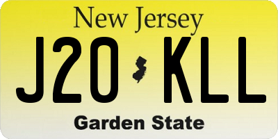 NJ license plate J20KLL