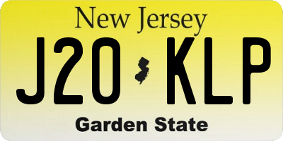 NJ license plate J20KLP