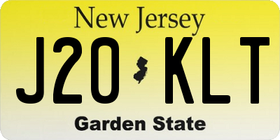 NJ license plate J20KLT