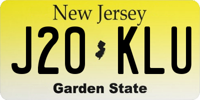 NJ license plate J20KLU
