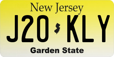 NJ license plate J20KLY