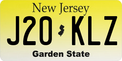 NJ license plate J20KLZ