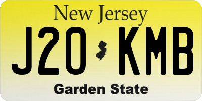 NJ license plate J20KMB