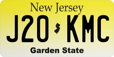 NJ license plate J20KMC