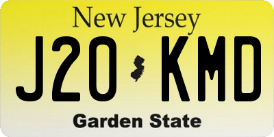 NJ license plate J20KMD