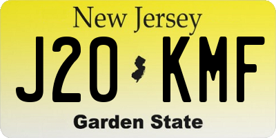 NJ license plate J20KMF