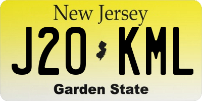 NJ license plate J20KML