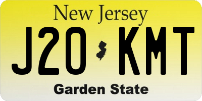 NJ license plate J20KMT