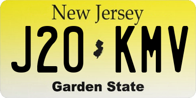 NJ license plate J20KMV