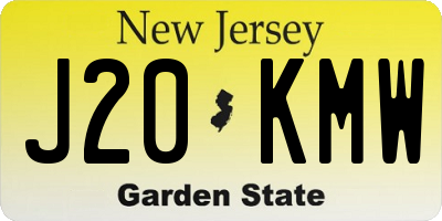 NJ license plate J20KMW