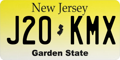 NJ license plate J20KMX
