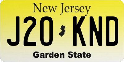 NJ license plate J20KND