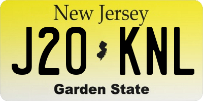 NJ license plate J20KNL