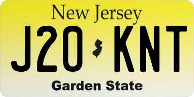 NJ license plate J20KNT