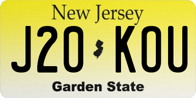 NJ license plate J20KOU