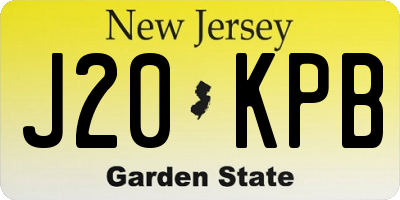 NJ license plate J20KPB