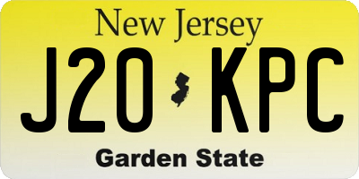 NJ license plate J20KPC