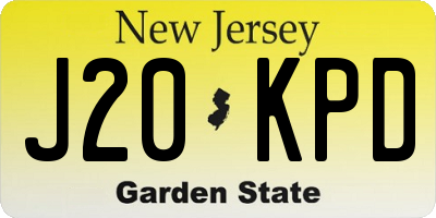 NJ license plate J20KPD