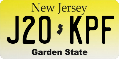 NJ license plate J20KPF