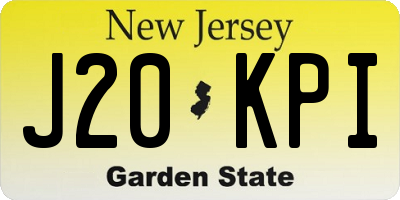 NJ license plate J20KPI