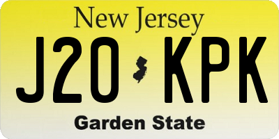 NJ license plate J20KPK