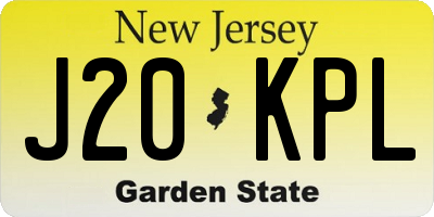 NJ license plate J20KPL