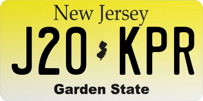 NJ license plate J20KPR
