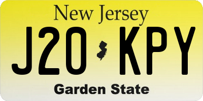 NJ license plate J20KPY