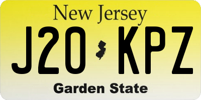 NJ license plate J20KPZ