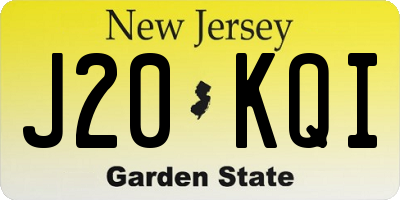 NJ license plate J20KQI
