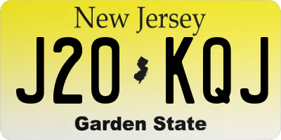 NJ license plate J20KQJ