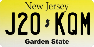 NJ license plate J20KQM