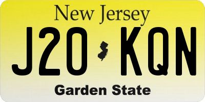 NJ license plate J20KQN